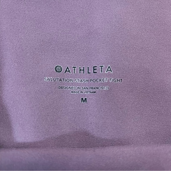 Athleta Salutation Stash Pocket Purple Leggings  SZ MED - Picture 5 of 7
